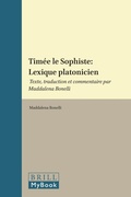 Cover: Timee le Sophiste: Lexique platonicien - Brill