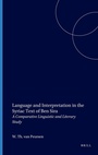 Cover: Language and Interpretation in the Syriac Text of Ben Sira - Brill