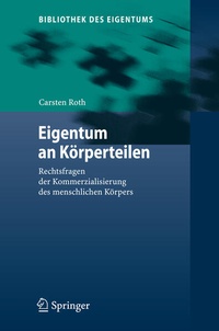 Enlarge image Cover: Eigentum an Körperteilen - Springer