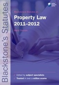 Cover: Blackstone's Statutes on Property Law 2011-2012 - Oxford University Press