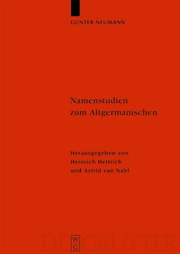 Enlarge image Cover: Namenstudien zum Altgermanischen - De Gruyter