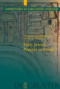 Cover: Early Jewish Prayers in Greek - De Gruyter