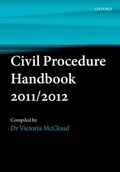 Cover: Civil Procedure Handbook 2011-2012 - Oxford University Press