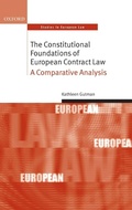Cover: The Constitutional Foundations of European Contract Law - Oxford University Press