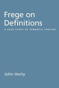 Cover: Frege on Definitions - Oxford University Press Inc
