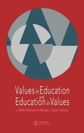 Cover: Values in Education and Education in Values - Routledge Falmer