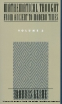 Abbildung von: Mathematical Thought From Ancient to Modern Times, Volume 3 - OUP USA