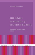 Cover: The Legal Language of Scottish Burghs - Oxford University Press Inc