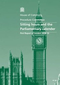 Cover: Sitting hours and the Parliamentary calendar - TSO