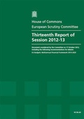 Cover: Thirteenth report of session 2012-13 - TSO
