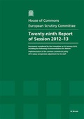 Cover: Twenty-ninth report of session 2012-13 - TSO