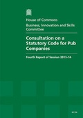 Cover: Consultation on a statutory code for pub companies - TSO