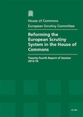 Cover: Reforming the European scrutiny system in the House of Commons - TSO