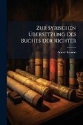 Cover: Zur Syrischen Ubersetzung Des Buches Der Richter... - Nabu Press