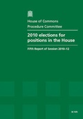Cover: 2010 Elections for Positions in the House - TSO
