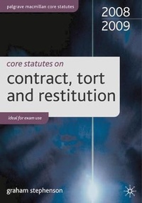 Abbildung von: Core Statutes on Contract, Tort and Restitution 2008-09 - Palgrave Macmillan