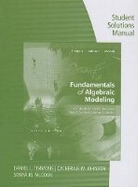 Enlarge image Cover: Student Solutions Manual for Timmons/Johnson/McCook's Fundamentals of Algebraic Modeling, 6e - Cengage Learning, Inc