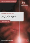 Cover: Core Statutes on Evidence - Palgrave Macmillan