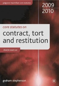 Abbildung von: Core Statutes on Contract, Tort and Restitution 2009-2010 - Palgrave Macmillan