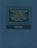 Cover: Recueil Des Inscriptions Grecques Et Latines de L'Egypte - Nabu Press