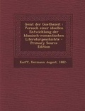 Cover: Geist Der Goethezeit - Nabu Press