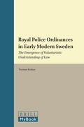Cover: Royal Police Ordinances in Early Modern Sweden - Brill
