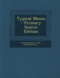 Cover: Typical Means - Primary Source Edition - Nabu Press