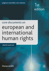 Enlarge image Cover: Core Documents on European and International Human Rights - Palgrave Macmillan