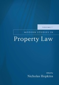 Cover: Modern Studies in Property Law - Volume 7 - Hart Publishing