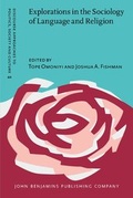 Cover: Explorations in the Sociology of Language and Religion - John Benjamins Publishing Co