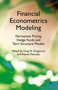 Cover: Financial Econometrics Modeling: Derivatives Pricing, Hedge Funds and Term Structure Models - Palgrave Macmillan