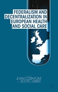 Cover: Federalism and Decentralization in European Health and Social Care - Palgrave Macmillan