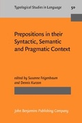 Cover: Prepositions in their Syntactic, Semantic and Pragmatic Context - John Benjamins Publishing Co