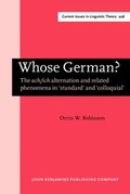 Cover: Whose German? - John Benjamins Publishing Co