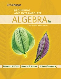 Abbildung von: Beginning and Intermediate Algebra: A Guided Approach - Cengage Learning