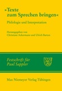 Cover: Texte zum Sprechen bringen - De Gruyter