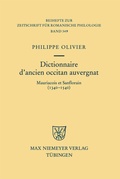 Cover: Dictionnaire d'ancien occitan auvergnat - De Gruyter