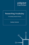 Cover: Researching Vocabulary - Palgrave Macmillan