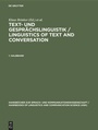 Cover: Text- und Gespr&auml;chslinguistik 1. Halbband - De Gruyter Mouton