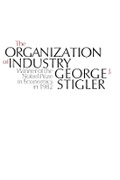 Cover: The Organization of Industry - University of Chicago Press