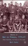 Cover: Memory of War in France, 1914-45 - Palgrave Macmillan