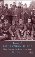 Cover: Memory of War in France, 1914-45 - Palgrave Macmillan