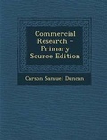 Cover: Commercial Research - Nabu Press
