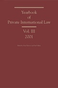 Cover: Yearbook of Private International Law - Sellier European Law Publishers