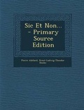 Cover: Sic Et Non... - Nabu Press