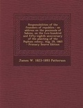 Cover: Responsibilities of the Founders of Republics - Nabu Press