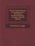 Cover: Reines Deutschthum - Nabu Press