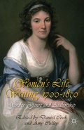 Cover: Women's Life Writing, 1700-1850 - Palgrave Macmillan