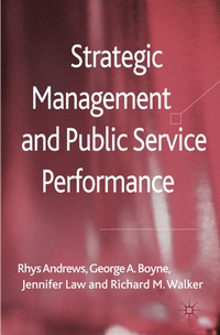 Enlarge image Cover: Strategic Management and Public Service Performance - Palgrave Macmillan