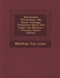 Cover: Karntisches Worterbuch, Mit Einem Anhange - Nabu Press